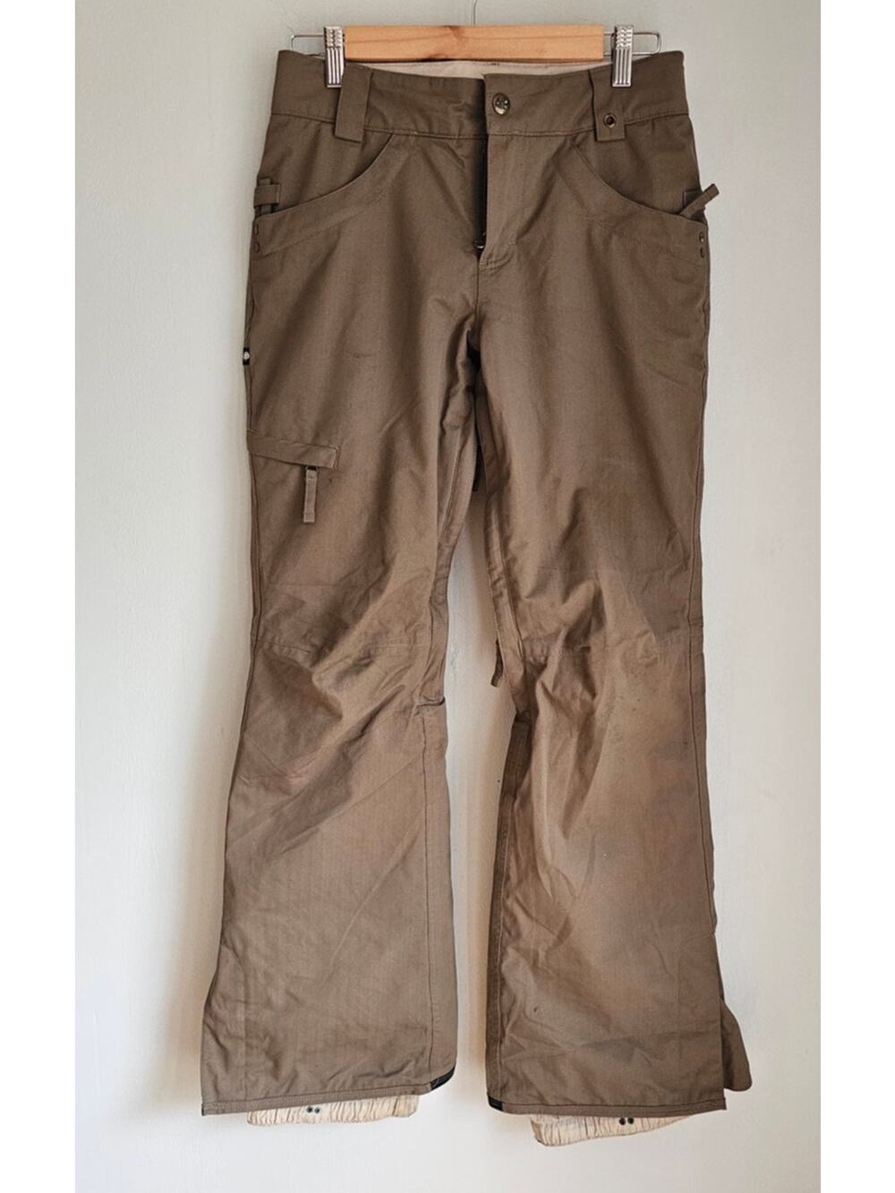 686 Remember The Future Snowboard Ski Pants Khaki, Thermal Womens Sz XS